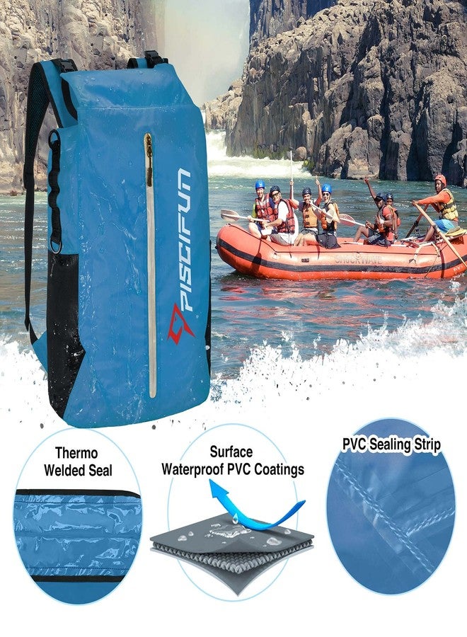 Piscifun Dry Bag Waterproof, Floating Dry Backpack, Lightweight Waterproof Dry Bag with Waist Pouch and Phone Case for Kayaking, Camping, Beach, Boating & Swimming for Men & Women Light Blue 20L - Image 4